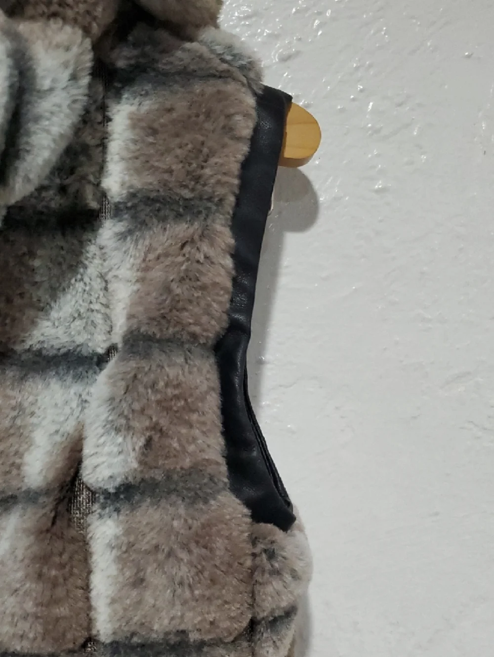 American Widgeon Faux Fur Hooded Vest With Faux Leather Trim